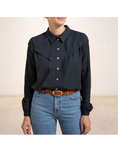 Padrão de blusa Glam abotoada - Anna Rose patterns