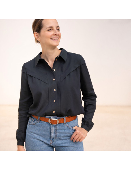 Padrão de blusa Glam abotoada - Anna Rose patterns