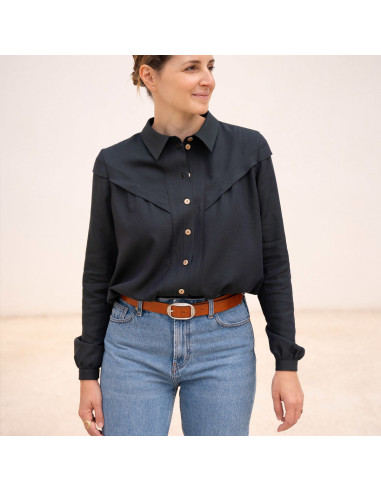 Padrão de blusa Glam abotoada - Anna Rose patterns