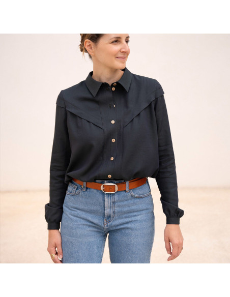 Padrão de blusa Glam abotoada - Anna Rose patterns