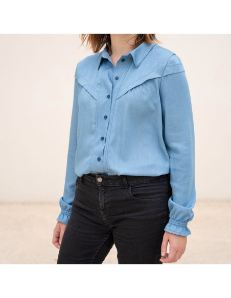 Padrão de blusa Glam abotoada - Anna Rose patterns