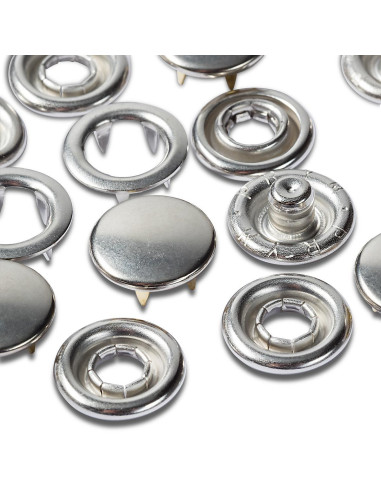 Recarga de 20 botões de pressão jersey 10 mm Níquel