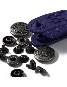 Caixa de 6 botões de pressão anorak Design com ferramenta 20 mm 2