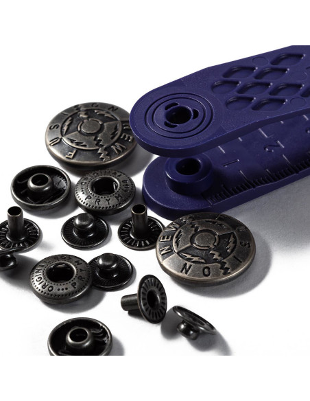Caixa de 6 botões de pressão anorak Design com ferramenta 20 mm