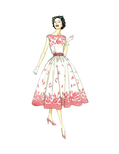 Molde de vestido Vintage 1957 - Vogue 8789