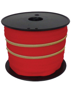 Fecho de nylon 5 mm lurex - Vermelho e dourado