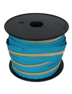Fecho de nylon 5 mm lurex - Azul petróleo