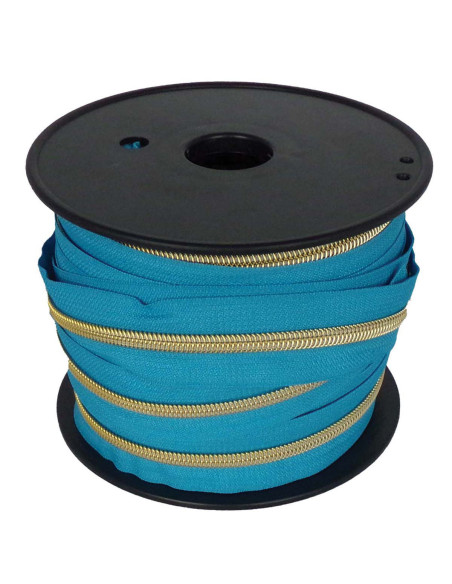 Fecho de nylon 5 mm lurex - Azul petróleo