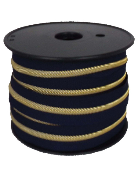 Fecho de nylon 5 mm lurex - Azul marinho e dourado