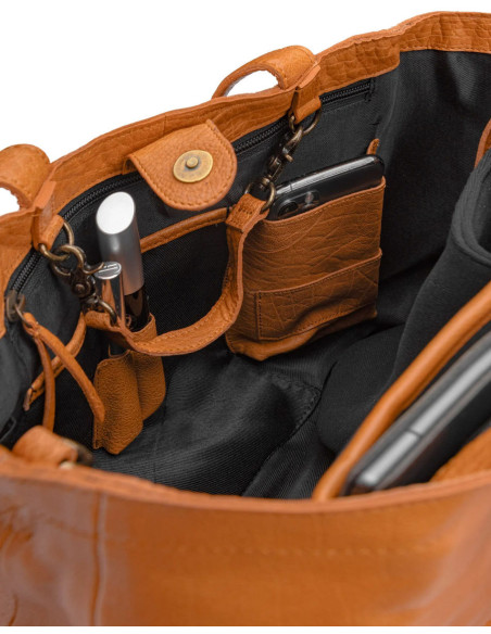 Mini shopper para tricô e crochê Muud Hiba - Whisky
