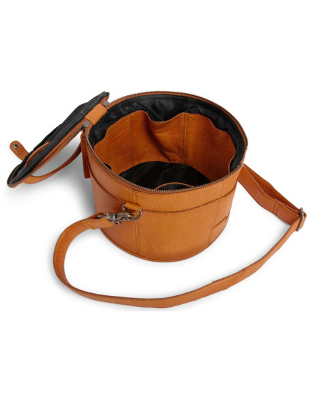 Saco de armazenamento em couro para bordado e tricô Muud Enturn - Whisky