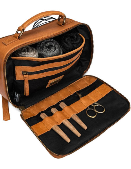 Saco para tricô e crochê Muud Lilly Crossbody - Whisky