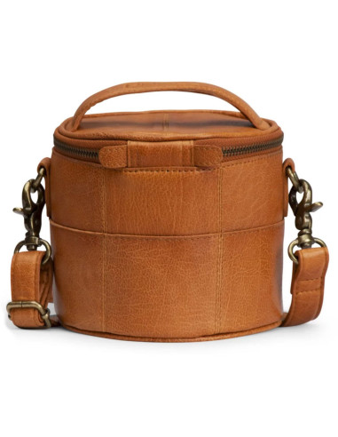 Pequena bolsa de tricô em couro Muud Saturn Mini - Whisky