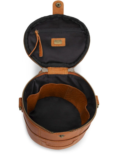 Pequena bolsa de tricô em couro Muud Saturn Mini - Whisky