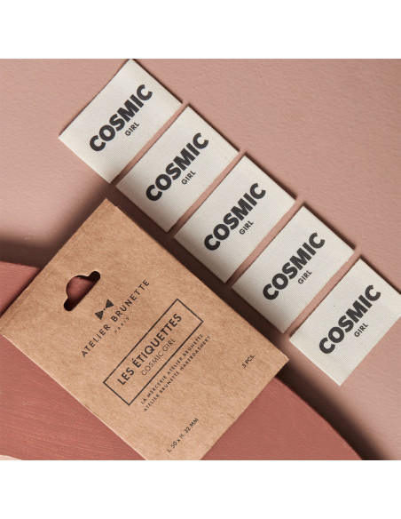 Conjunto de 5 etiquetas tecidas para costurar - Cosmic Girl