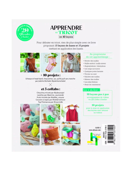 Livro aprender a tricotar em 10 lições
