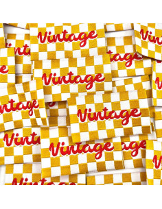 Conjunto de 5 etiquetas tecidas para costurar Vintage