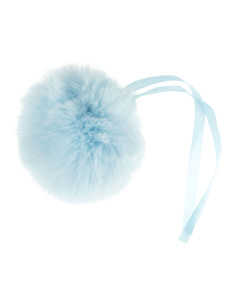 Pompom imitação de pele 11 cm - Azul bebê