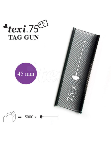 Conjunto de 5000 grampos para pistola Texi Fine - Preto
