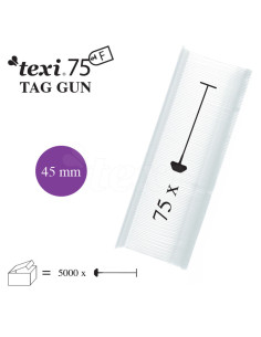 Conjunto de 5000 grampos para pistola Texi Fine - Transparente