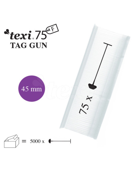 Conjunto de 5000 grampos para pistola Texi Fine - Transparente