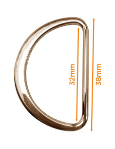 Meia argola plana soldada 32 mm - Ouro claro 2