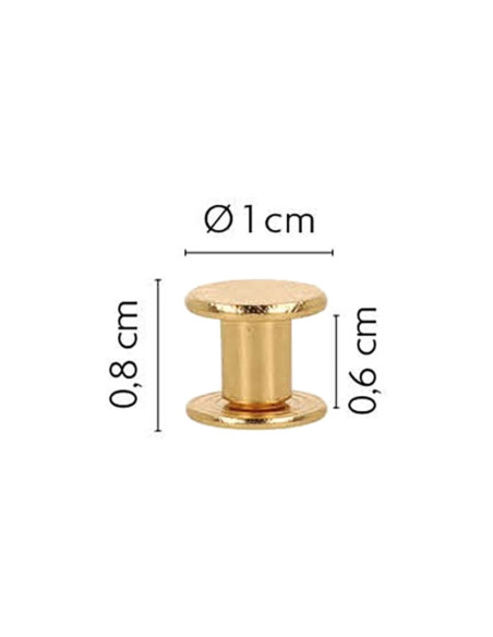 8 conjuntos de parafusos chicago 10 mm x 6 mm - Ouro