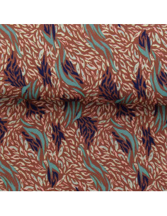 Tecido viscose fantasia - Kallis marrom e azul