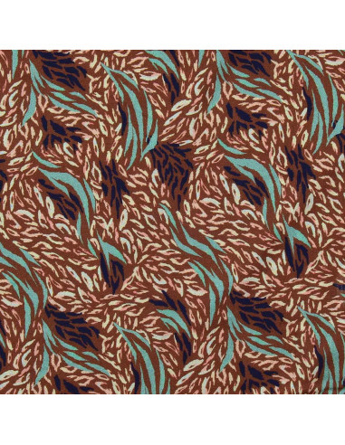 Tecido viscose fantasia - Kallis marrom e azul