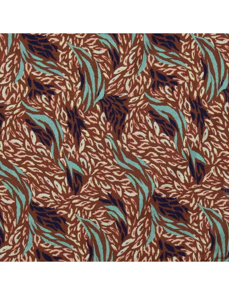 Tecido viscose fantasia - Kallis marrom e azul
