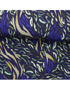 Tecido viscose fantasia - Zaiba azul e verde