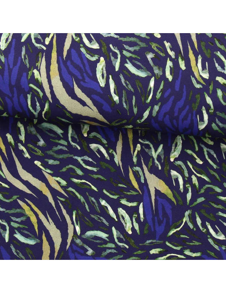 Tecido viscose fantasia - Zaiba azul e verde