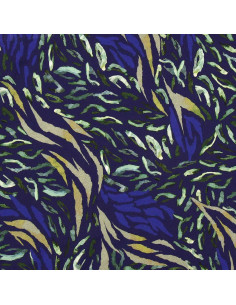 Tecido viscose fantasia - Zaiba azul e verde 2