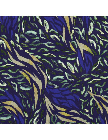 Tecido viscose fantasia - Zaiba azul e verde