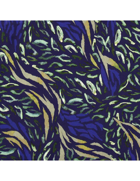 Tecido viscose fantasia - Zaiba azul e verde