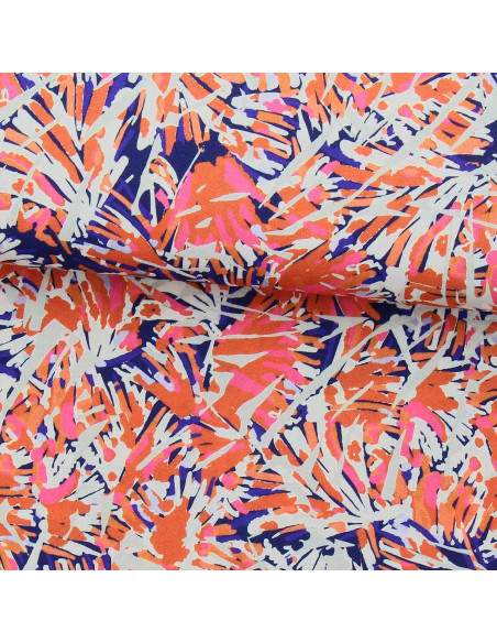 Tecido viscose fantasia - Fizia azul e rosa