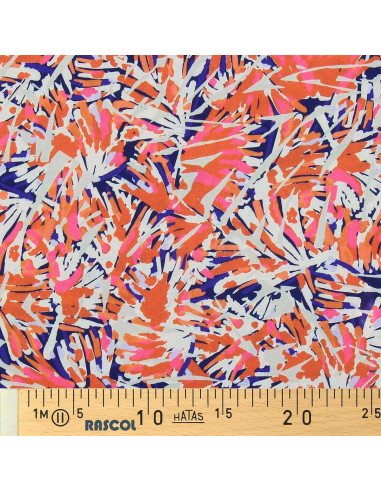 Tecido viscose fantasia - Fizia azul e rosa