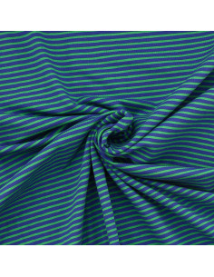 Tecido jersey listrado marinho - Azul e verde