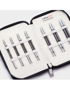 Estojo de agulhas de tricô circulares curtas KnitPro carbono 2