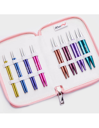 Conjunto de agulhas de tricô circulares curtas KnitPro Deluxe Zing