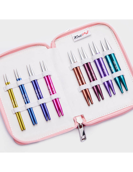 Conjunto de agulhas de tricô circulares curtas KnitPro Deluxe Zing