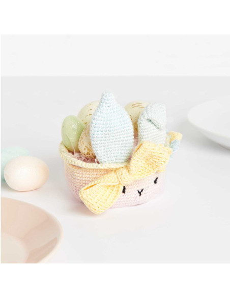 Kit de crochê - Cesta de Páscoa pastel