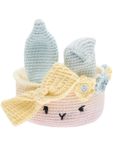 Kit de crochê - Cesta de Páscoa pastel