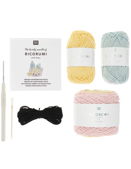 Kit de crochê - Cesta de Páscoa pastel
