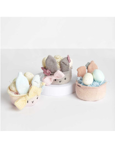 Kit de crochê - Cesta de Páscoa bege 2