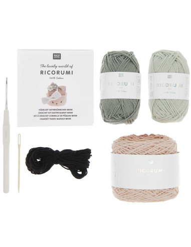 Kit de crochê - Cesta de Páscoa bege