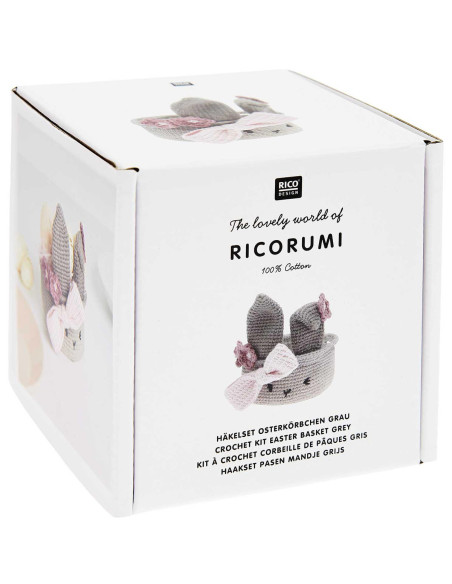 Kit de crochê - Cesta de Páscoa cinza