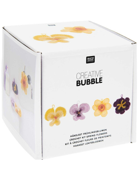 Kit de crochê - Esponja flores da primavera