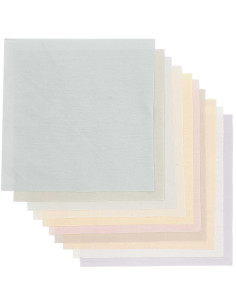 Conjunto de 10 retalhos de tecido especial para bordado - Pastel