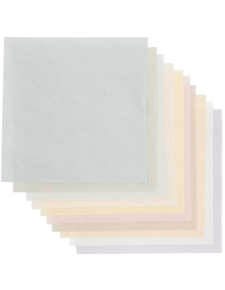 Conjunto de 10 retalhos de tecido especial para bordado - Pastel
